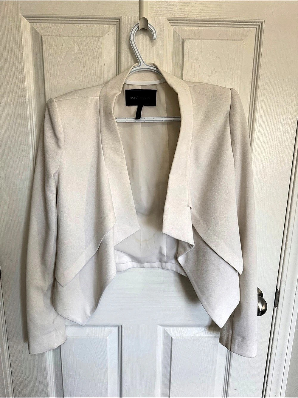 BCBGMAXAZRIA Draped Blazer in White Size XS Like New